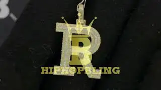 R Block 30MM A-Z Letter Initial Real Diamond Pendant 10K Yellow Gold | Alphabet Personalized Jewelry