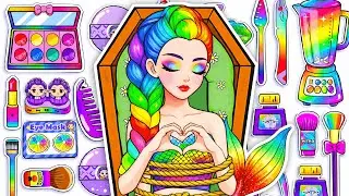 💖Paper DIY💖KPOP DEMON HUNTERS RUMI mermaid colorful + Skincare +Makeup Blind Bag Unboxing ASMR P.t3