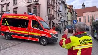 Warntag 2022 in Rottweil. Die Feuerwehr warnt mit.