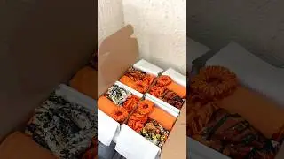 Watch me pack the Silk and satin bonnets, pillowcases,scrunchies into boxes #satinbonnets #haircare