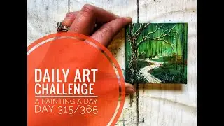 Daily Art Challenge 315/365 | How to Paint a Sparkling Frosty Winter Forest | Acrylic Painting Relax