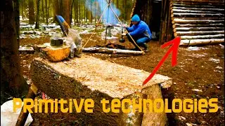 Primitive technologies in construction | Natural insulation | Potatoes with chicken in foil | ASMR