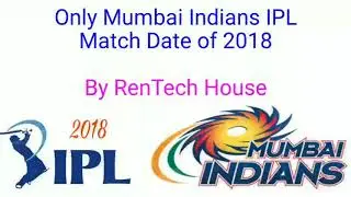 Mumbai Indians time table IPL 2018