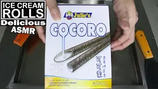 Wafer Sticks Ice Cream Rolls | Make Cocoro Black Wafer Sticks To Ice Cream Rolls | ASMR Video