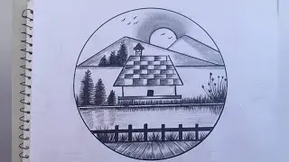 Easy circle scenery drawing || Circle drawing for beginners || Easy drawing ideas for beginners