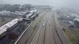 Dallas Winter Storm E. I-30 and PGBT Garland TX Drone Footage 01/24/2026 12pm
