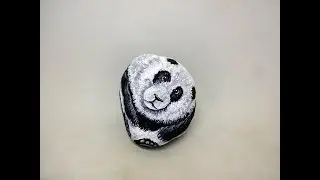 COMO PINTAR PIEDRAS CON OSO PANDA PASO A PASO  Pedreta de Riu Susana Puig