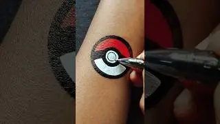 Pok&eacute;mon Pok&eacute; Ball Tattoo | Temporary Tattoo Design | Gel Pen Art..........#tattoo #pokeball #anime