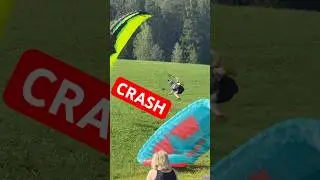 He crashed with style😂😎 Paragliding accident close call