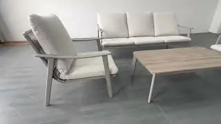 Light Gray Aluminum Sofa Set