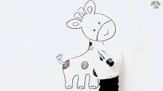 How to Draw Giraffe Easy Drawing for Beginners | Kiddie^Zone