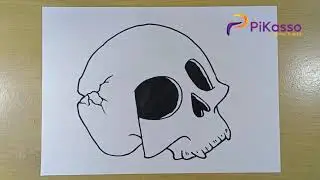 How to Draw a Skull from alphabet P
