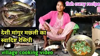 Desi mugri swadisht fish curry recipe | mangur fish fry recipe in village cooking video