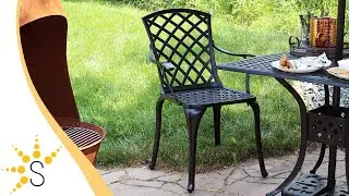 Sunnydaze Set of 2 Crossweave Cast Aluminum Patio Chairs - YUK-816