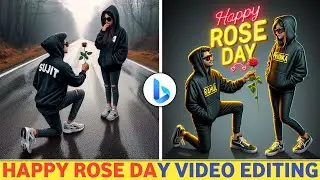 Happy Rose Day Name Video Editing | Rose Day Couple T-Shirt Name Video Editing | Ai Photo Editing