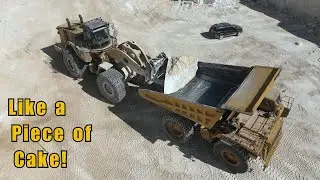 Caterpillar Power Duo: Moving Massive Marble Blocks