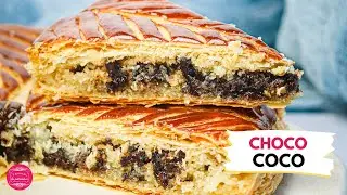 Recette de galette des rois façon bounty : chocolat et noix de coco. Irrésistible !