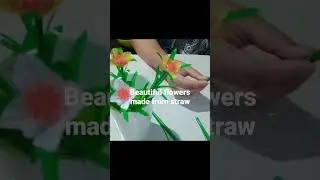 beautiful flowers from from straw#diycraftideas #shortvideo #homedecoration #strawflowers