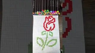 🌹 Rose Pixel Art 🌹✨ #pixelart #cute #ytshorts #shorts