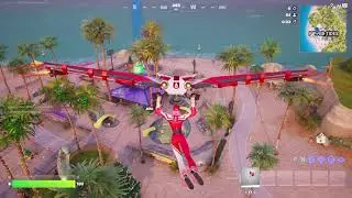 Fortnite Pacific Break Battle Royale with 1 elim, Cat Holloway AI, DeLorean car, and spectating 