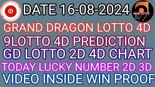 16-08-24 Gd Lotto Chart | 9Lotto Chart Today | Grand Dragon Lotto 4D Chart | 9Gd Lotto 4d Win Proof