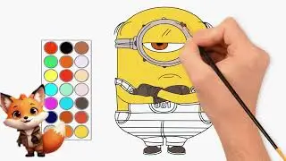 como dibujar y colorear a minion enojon