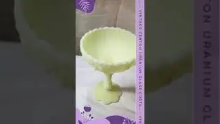 Vintage Fenton Uranium Glass Custard Pedestal Compote Candy Dish Cabbage Rose