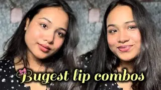 My budget lip combos💄 everyone should know about ✨ Nude, brown, pink, red ✨