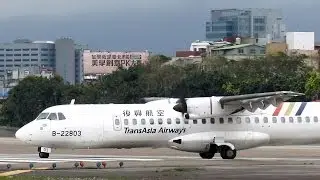 復興航空TransAsia Airways ATR 72-500 B-22803 Take off (TSA-KNH) RWY10