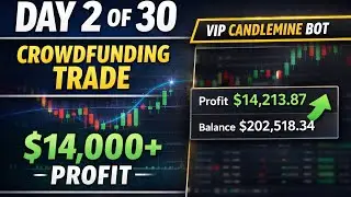 Day 2 of 30 | Crowdfunding Trade Using VIP Candlemine Bot ($14k+) 🔥🔥🤑
