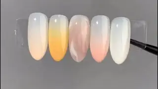 Seamless gradient gel nail (Mandarin) 无痕渐变美甲