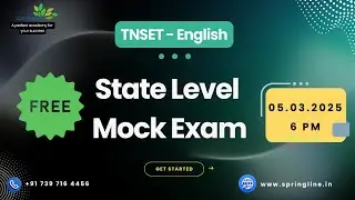 State Level Mock Exam | TN SET - English | Free Mock Exam | Date 05.03.2025 | Exam Starts at 6pm