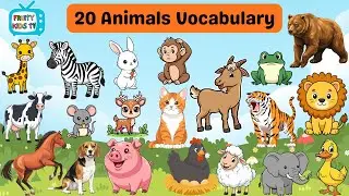Learn 20 Animal Vocabulary for Kids 🐶🐱 | Animals Names for Children | Fun Learning #animals