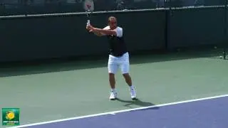 Marcos Baghdatis hitting forehands and backhands in slow motion HD -- Indian Wells Pt. 02