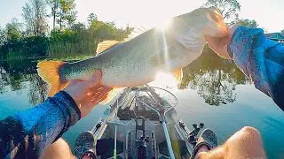 Catchin GIANTS!! In a Kayak Only Lake!! (Central Florida Bass Fishin)