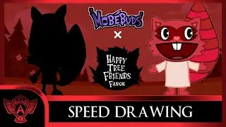 Timelapes Drawing Character: Happy Tree Friends Fanon  - Li'l Raccoon | MY Style