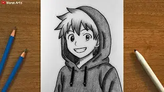 Easy Anime Drawing || How to Draw an Anime Boy with a Hoodie || Step-by-Step Anime Drawing Tutorial