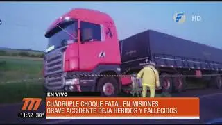 Cuádruple choque fatal en Misiones