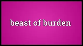 Beast of burden Meaning