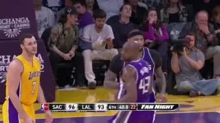NBA HIGHLIGHTS KINGS @ LAKERS 14/2/17 -  DRAMA!!