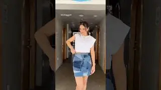 Making a skirt with old jeans ✂️🧵 haciendo una falda con jeans viejos 👖♻️