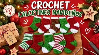 Crochet: Tutorial. Calcetines Navide&ntilde;os, medias o botitas. Paso a Paso