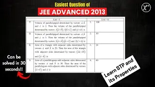 Easiest Question of JEE Advanced 2013 from Vectors | Volume and Area