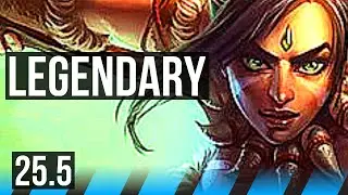 NIDALEE vs AKALI (MID) | 12/0/8, Legendary | KR Master | 25.5