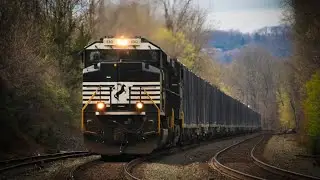 NS 1130 SD70ACe leads NS 62V with a Ok Crew Through Piscataway with a Nice K5LLA!