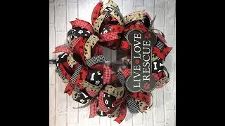 Red/Black Buffalo Check Wreath -Tribute to our Pets