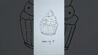 How to draw a Muffin | Cute Muffin Sketch || #shorts #shortsfeed