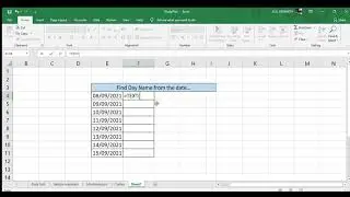 How to find day name from the date Ms Excel