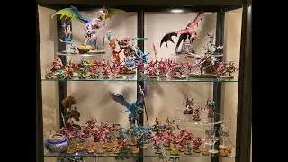 Upgraded Warhammer collection storage using Milsbo Ikea glass cabinet shelves