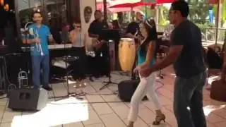 Chieko dancing at Tiki's with Son Caribe band